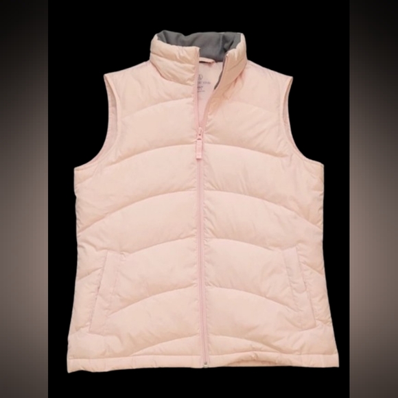 Lands' End Jackets & Blazers - LANDS' END Zippered puffy vest, snap pockets ▴ XS/P Light Pink